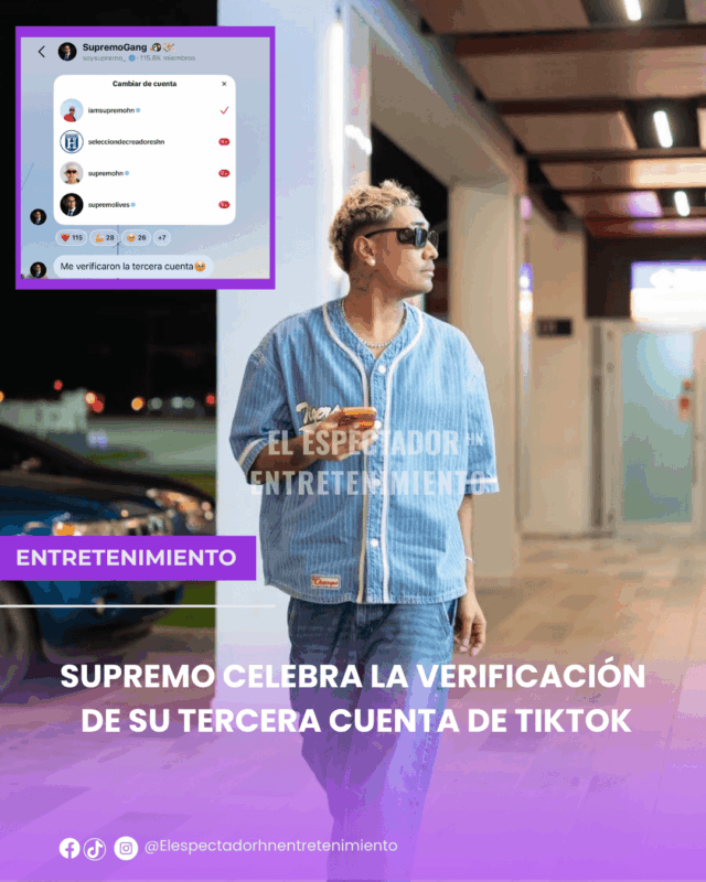 Supremo celebra la verificación de su tercera cuenta de TikTok