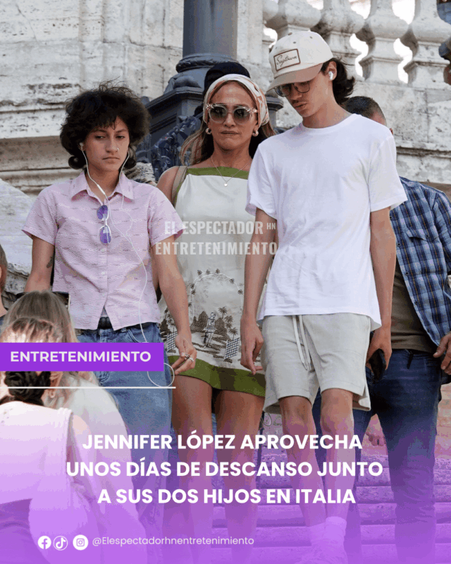 Jennifer López disfruta de unos días de descanso junto a sus dos hijos en Italia