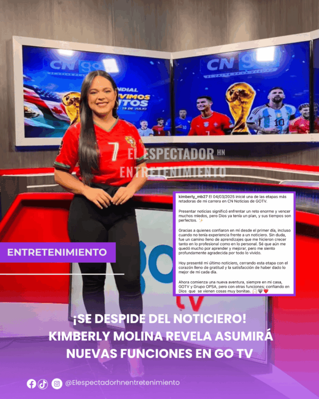 Kimberly Molina revela que asumirá nuevas funciones en GO TV