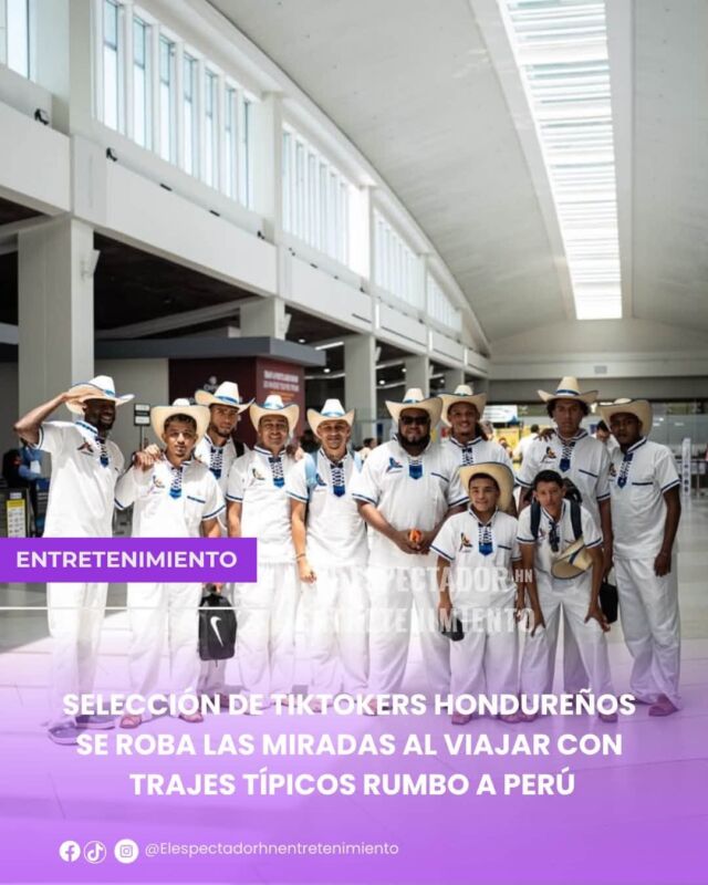 Selección de tiktokers hondureños se roba las miradas al viajar con trajes típicos rumbo a Perú