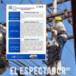50 colonias del Distrito Central quedarán sin energía por mantenimiento de la ENEE