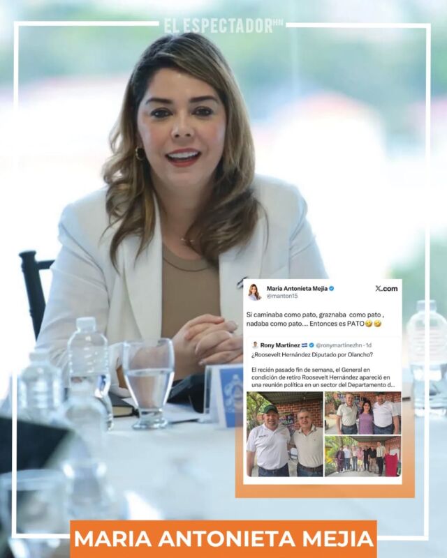 Designada presidencial Maria Antonieta lanza reacciona a fotos de Roosevelt Hernández en reunión de Libre