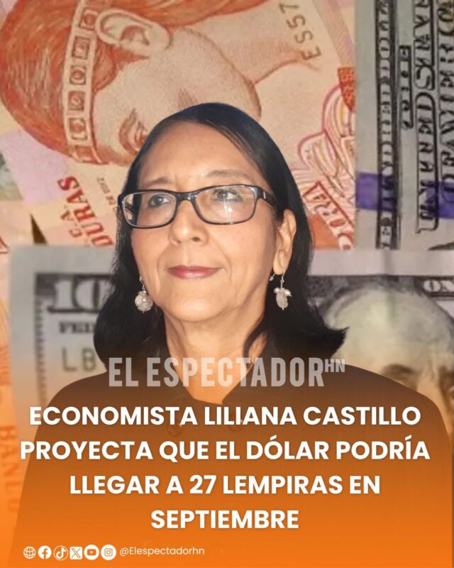 Economista Liliana Castillo proyecta que el dólar podría llegar a 27 lempiras en septiembre