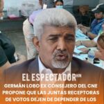 Germán Lobo ex consejero del CNE propone que las juntas receptoras de votos dejen de depender de los partidos políticos
