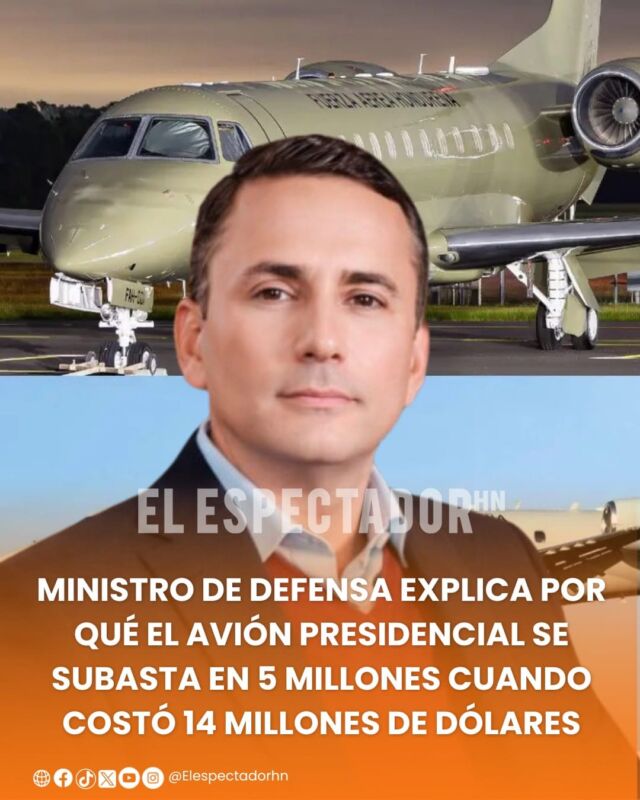 Ministro de defensa explica por qué el avión presidencial se subasta en 5 millones cuando costó 14 millones de dólares