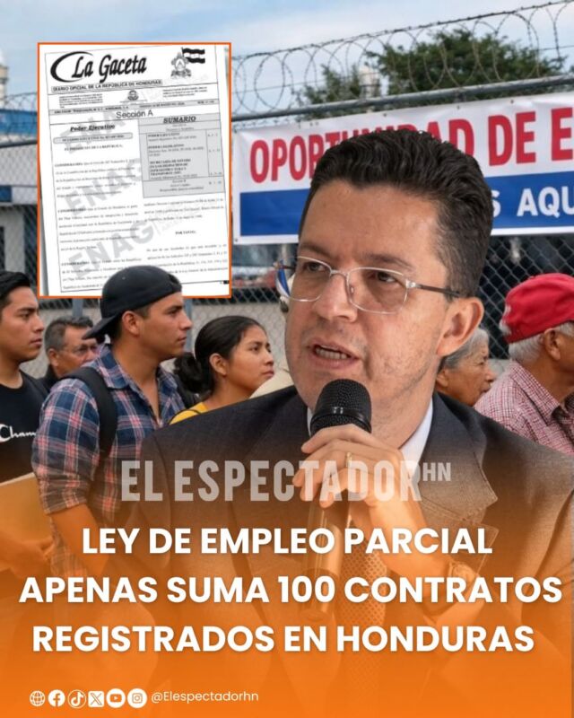 Ley de empleo parcial apenas suma 100 contratos registrados en Honduras