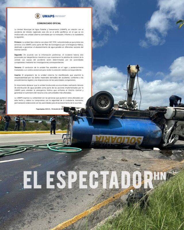Propietario de la cisterna asumirá los daños materiales del accidente anuncia UMAPS