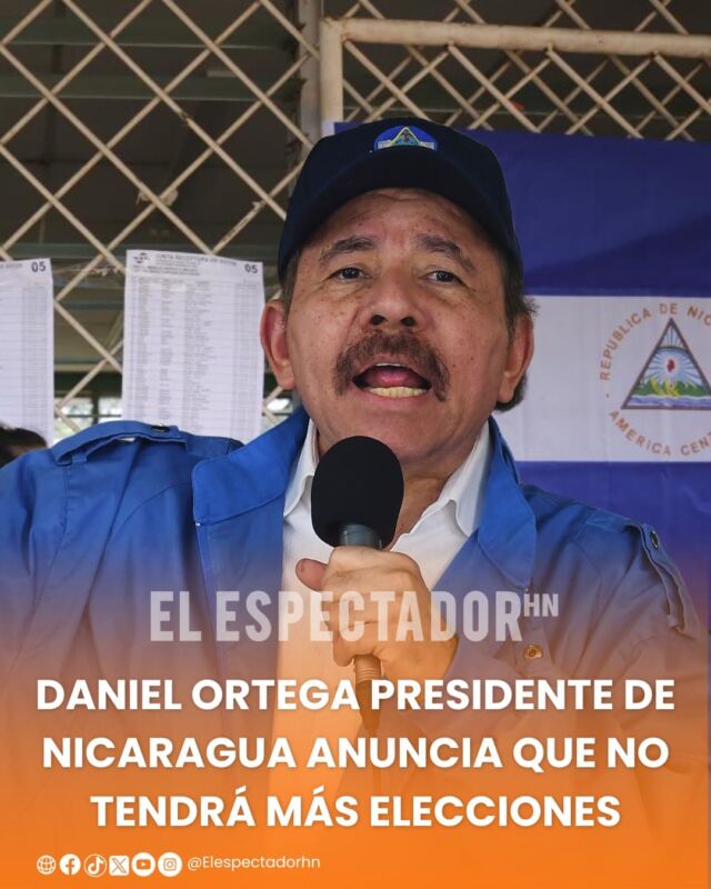 Daniel Ortega presidente de Nicaragua anuncia que no tendrá más elecciones