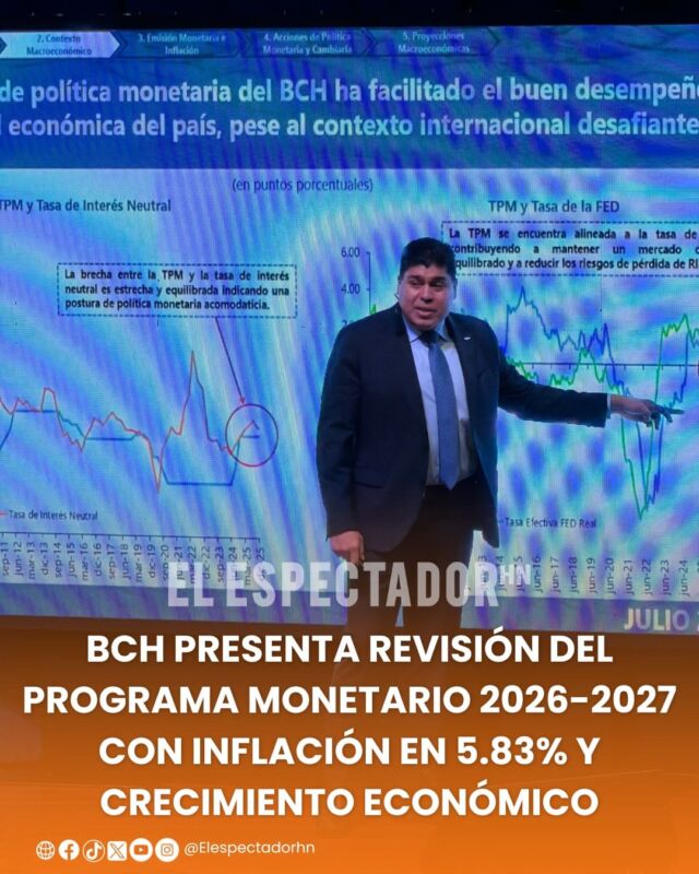 BCH presenta revisión del programa monetario 2026-2027 con inflación en 5.83% y crecimiento económico