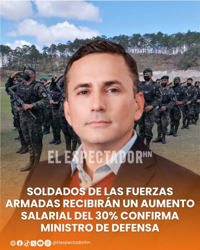 Soldados de las Fuerzas Armadas recibirán un aumento salarial del 30% confirma ministro de Defensa