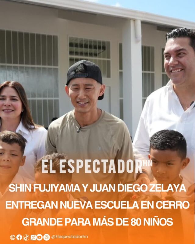 Shin Fujiyama y Juan Diego Zelaya entregan nueva escuela en Cerro Grande para más de 80 niños
