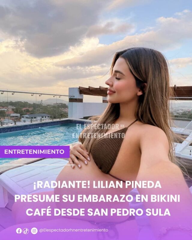  Lilian Pineda presume su embarazo en bikini café desde San Pedro Sula