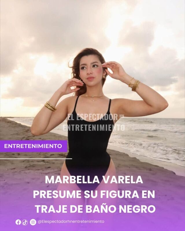 Marbella Varela presume su figura en traje de baño negro durante sus vacaciones