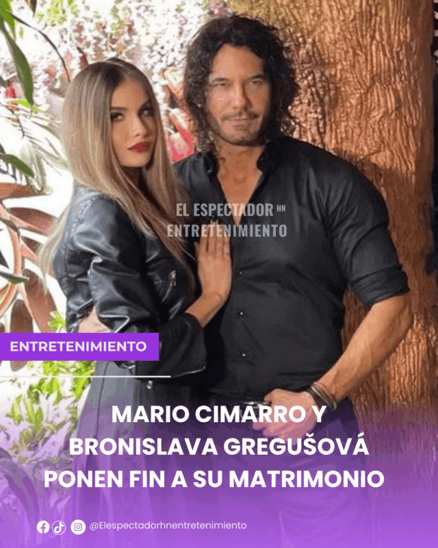 Mario Cimarro y Bronislava Gregušová ponen fin a su matrimonio