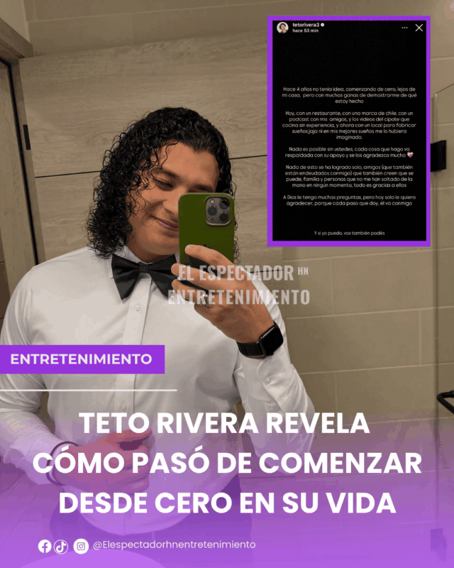 Teto Rivera revela cómo pasó de comenzar desde cero en su vida