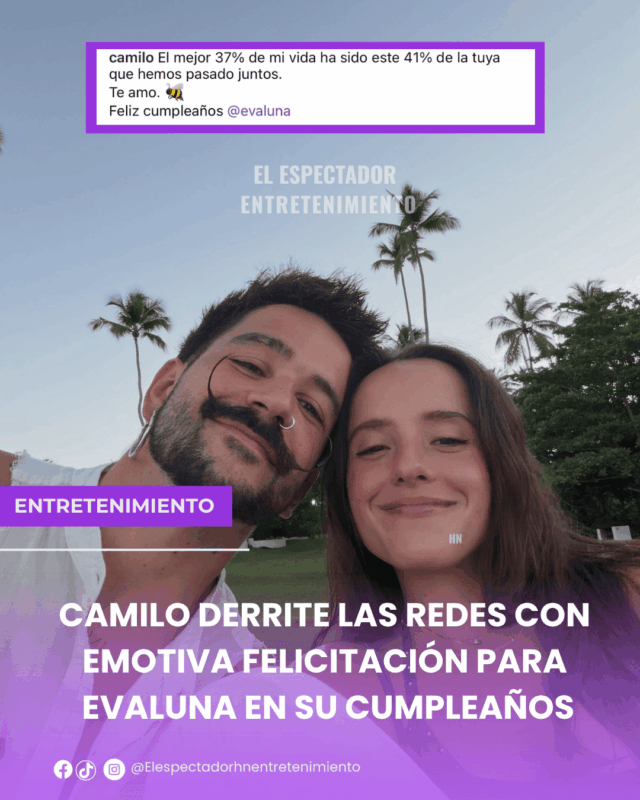 Camilo conmueve con romántico mensaje de cumpleaños para Evaluna Montaner