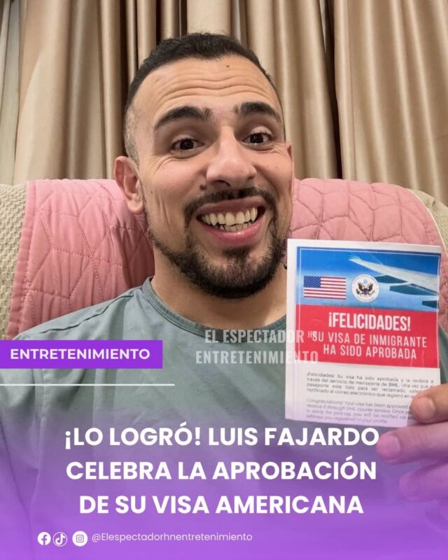  Luis Fajardo celebra la aprobación de su visa americana