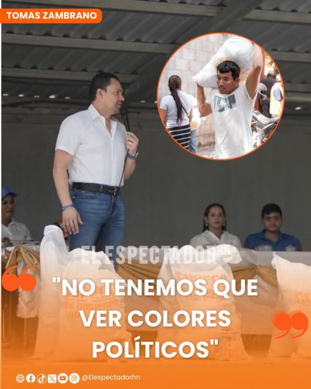 Tomás Zambrano: "no tenemos que ver colores políticos" al entregar ayuda a familias afectadas por la sequía
