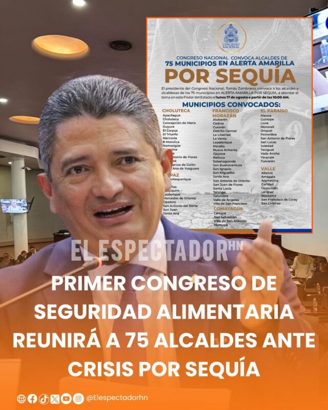Primer Congreso de Seguridad alimentaria reunirá a 75 alcaldes ante crisis por sequía