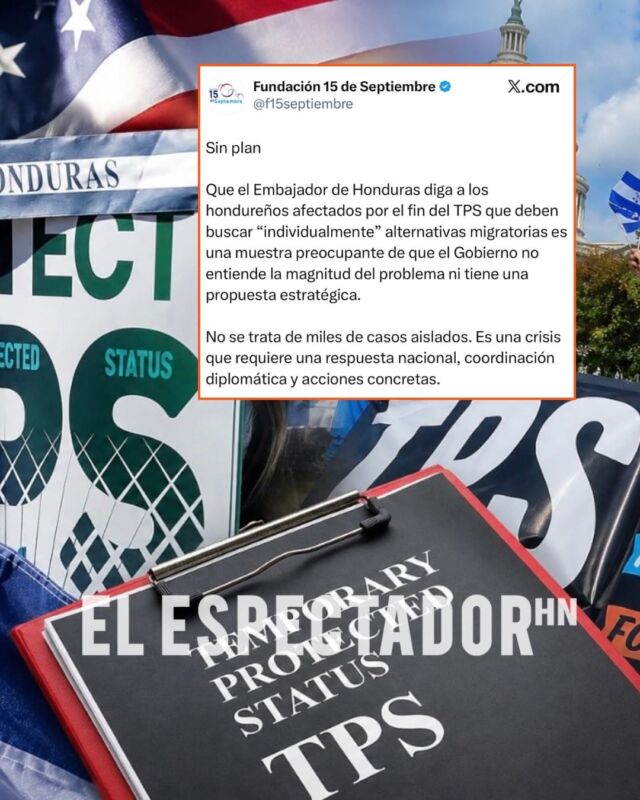 Fundación 15 de septiembre cuestiona falta de estrategia ante el fin del TPS