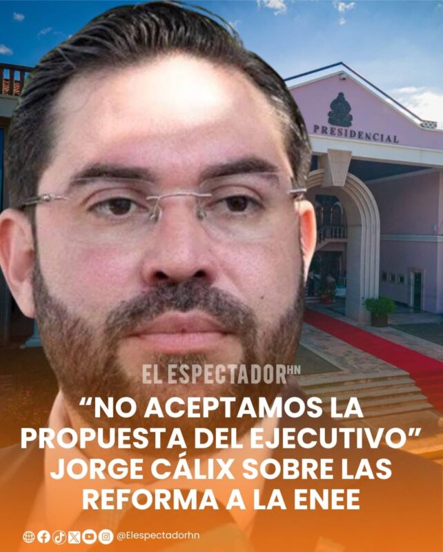 “No aceptamos la propuesta del ejecutivo” Jorge Cálix sobre las reforma a la ENEE