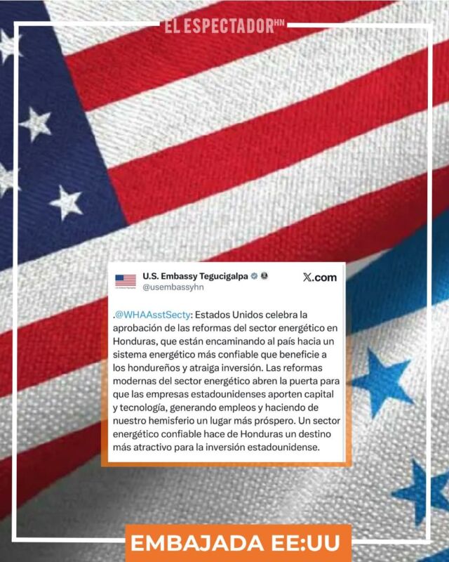 Estados Unidos respalda reformas eléctricas en Honduras y destaca oportunidad para inversión