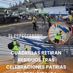 Cuadrillas de la AMDC retiran residuos tras celebraciones patrias en Tegucigalpa