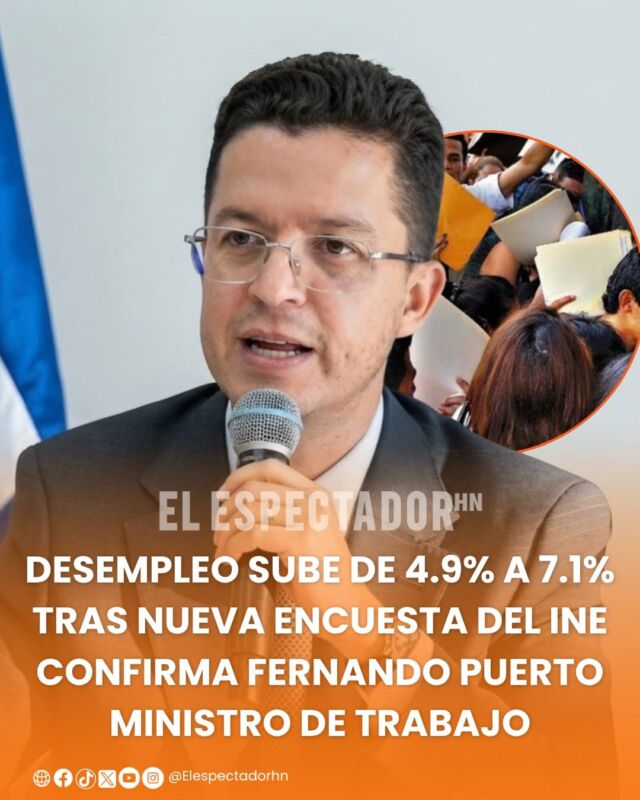 Desempleo sube de 4.9% a 7.1% tras nueva encuesta del INE confirma Fernando Puerto Ministro de Trabajo