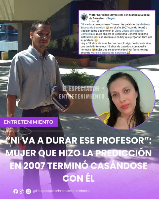 “Ni va a durar ese profesor”: mujer que hizo la predicción en 2007 terminó casándose con él