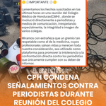 CPH condena señalamientos contra periodistas durante reunión del Colegio Médico