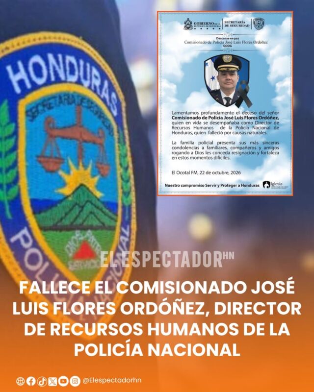 Fallece el comisionado José Luis Flores Ordóñez, director de recursos humanos de la Policía Nacional