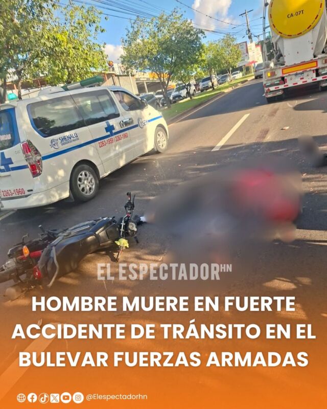 Hombre muere en fuerte accidente de tránsito en el Bulevar Fuerzas Armadas